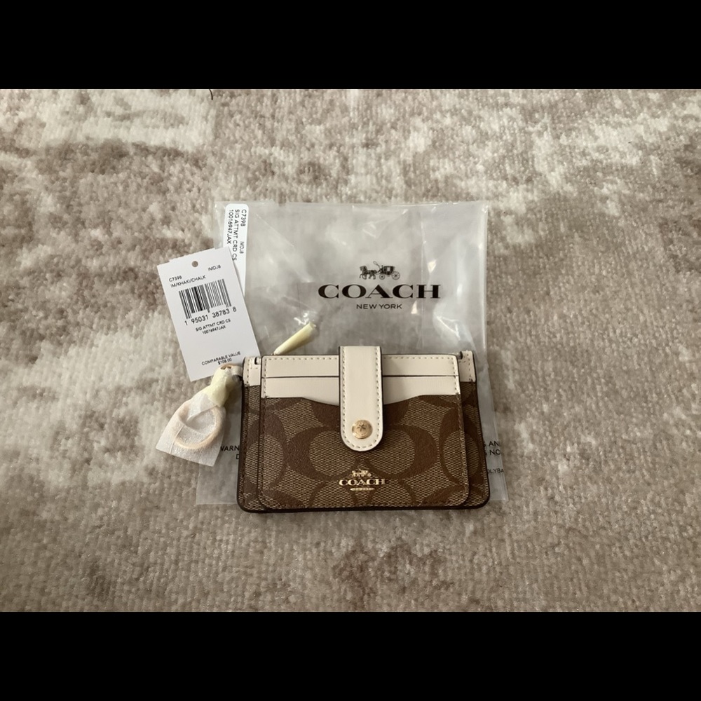 NWT Coach Signature Card Case